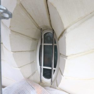 Oeil de boeuf à rives droites, 2 joints d'étanchéité et double-vitrage